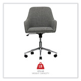 ALERA Workspace by WS4241 Mid-Century Task Chair, Supports Up to 275 lb, 18.9" to 22.24" Seat Height, Gray Seat, Gray Back