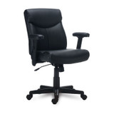 ALERA HH42B19 Alera Harthope Leather Task Chair, Supports Up to 275 lb, Black Seat/Back, Black Base