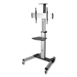 EATON CORPORATION Tripp Lite by DMCS3270XP Flat Panel Floor Stand, Tilt Range: -12 to +5, Metal, 1 Shelf, 110 lb Capacity, 32.6" x 27.6" x 81.5", Silver/Black