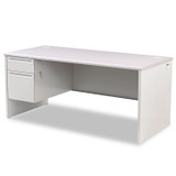 HON COMPANY 38292LG2Q 38000 Series Left Pedestal Desk, 66" x 30" x 29.5", Light Gray