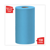 KIMBERLY-CLARK PROFESSIONAL WypAll® 35431 General Clean X60 Cloths, Small Roll, 13.5 x 19.6, Blue, 130/Roll, 6 Rolls/Carton