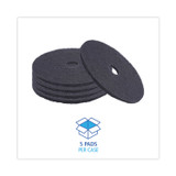 BOARDWALK 4020BLA Stripping Floor Pads, 20" Diameter, Black, 5/Carton