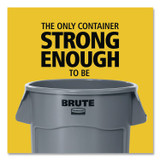 RUBBERMAID COMMERCIAL PROD. 263200GY Vented Round Brute Container, 32 gal, Plastic, Gray