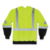 TENACIOUS HOLDINGS, INC. ergodyne® 21844 GloWear 8372 ZipUp HiVis Class 3 Zip Hooded Sweatshirt with Black Bottom, Polar Fleece, Lime, Large
