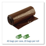 STOUT by Envision™ G3344B11 Controlled Life-Cycle Plastic Trash Bags, 39 gal, 1.1 mil, 33" x 44", Brown, 40/Box