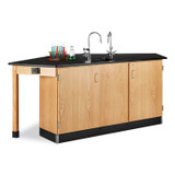 DIVERSIFIED WOODCRAFTS, INC. Spaces™ 2946K LabView Four-Student Workstation, Rectangular, 90w x 50d x 36h, Black