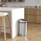 HLS COMMERCIAL HLS08RCB Sensor Trash Can, 8 gal, Plastic/Stainless Steel, Silver