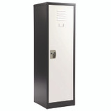 ADIROFFICE I62901BW Steel Storage Locker, 1 Compartment, 15 x 15 x 48, Black Body/White Doors