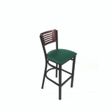 JMC FURNITURE JRBBVGRNB Jones River Series Barstool, Supports Up to 300 lb, 28.5" Seat Height, Green Seat, Dark Mahogany Back, Black Base