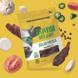 BRANDT BEEF Baja Jerky 22002305 Beef Jerky Salsa Fresca Snack Pack, Salsa Fresca, 1 oz Packet, 12/Carton