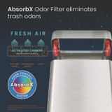 HLS COMMERCIAL HLS21UOTCOP Open Top Compost Bin with Color-Coded Lid, 21 gal, Plastic/Stainless Steel, Silver/Green