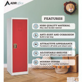 ADIROFFICE I62901RED Steel Storage Locker, 1 Compartment, 15 x 15 x 48, Red