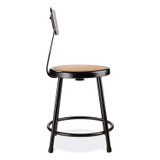 NATIONAL PUBLIC SEATING NPS® 6218B10 6200 Series Heavy Duty Stool with Backrest, Supports Up to 500 lb, 18" Seat Height, Brown Seat, Black Back/Base