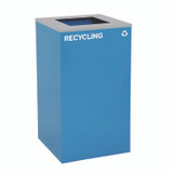 ALPINE INDUSTRIES 4450BLKKIT22 29 Gallon Trash/Recycling Cans, Steel, Blue Recycling and Black Trash Cans w/Square Lid, Green Mixed Recycling Can Mixed Lid