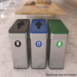 HLS COMMERCIAL HLSKERTRASH3 Vinyl Decals, Trash, 4" Diameter, Black/White, 3/Pack