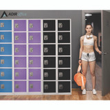 ADIROFFICE I629206RED Steel Storage Locker, 6 Compartment, 12 x 12 x 72, Red