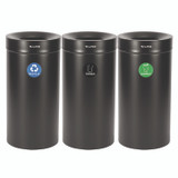 ALPINE INDUSTRIES 47527BLKRTCO 27 Gallon Black Stainless Steel Compost Bin, Recycling Can and Trash Receptacle