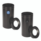 ALPINE INDUSTRIES 47527BLKRT 27 Gallon Black Stainless Steel Recycling Can and Trash Receptacle