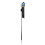QUICKIE 633 Bulldozer Smooth Surface Pushbroom with Scraper Block, 24 x 60, Powder Coated Handle, Tampico Bristles, Black/Yellow