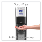 GO-JO INDUSTRIES PURELL® 7318DSSLV MESSENGER ES8 Silver Panel Floor Stand with Dispenser, 1,200 mL, 16.75 x 6 x 40, Silver/Graphite