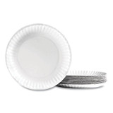 PERK 721666 Economy Paper Plates, 9" dia, White, 100/Pack