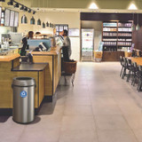 ALPINE INDUSTRIES ALP47065LR 17 Gallon Stainless Steel Open Top Recycling Bin Receptacle