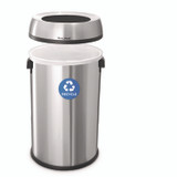 ALPINE INDUSTRIES ALP47065LR 17 Gallon Stainless Steel Open Top Recycling Bin Receptacle