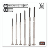 GREAT NECK SAW MFG. GP6C Precision Screwdriver Set, Six-Piece, Phillips/Slotted, Assorted Lengths, Polished Steel Handles