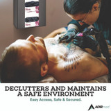 ADIRMED I90202BLK Acrylic Glove Dispenser, Double Box Capacity, 10.2 x 3.5 x 10.8, Black