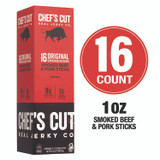 SONOMA BRANDS Chef’s Cut Real Jerky Co 22002354 Original Smokehouse Beef and Pork Meat Stick, 1 oz Individually Wrapped, 16/Carton