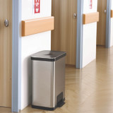 HLS COMMERCIAL HLS13SS Step Pedal Trash Can with AirStep Technology, 13 gal, Plastic/Stainless Steel, Silver