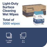 SCA TISSUE Tork® 192816 Light-Duty Surface Cleaning Wet Wipe, 1-Ply, 8 x 6, Unscented, White, 2,500 Sheets/Roll, 2 Rolls/Carton
