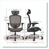 ALERA MV41BME48 Alera Minerva Ergonomic Mesh Swivel Task Chair, Supports Up to 275lb, 17.24 to 20.98 Seat Height, Gray Seat/Back, Silver Base