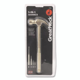 GREAT NECK SAW MFG. 19006 5-in-1 Carpenter's Hammer with Nesting Handle Containing Four Screwdrivers, 6.5" Long Gold Handle