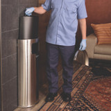 HLS COMMERCIAL HLSC01G09A Side-Entry Trash Can with Wall Mount, 9 gal, Stainless Steel, Silver