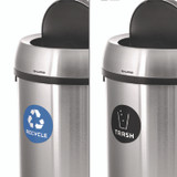 ALPINE INDUSTRIES ALP47065LRT 17 Gallon Stainless Steel Open Top Recycling Bin and Trash Receptacle