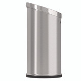 HLS COMMERCIAL HLSC04G15A Beveled Open Top Trash Can, 15 gal, Stainless Steel, Silver
