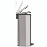 HLS COMMERCIAL HLSS13R Step Pedal Trash Can, 13 gal, Plastic/Stainless Steel, Silver