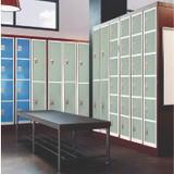 ADIROFFICE I629206MGRN Steel Storage Locker, 6 Compartment, 12 x 12 x 72, Misty Green