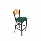 JMC FURNITURE EBBVGRND Eagle Series Barstool, Supports Up to 300 lb, 28.5" Seat Height, Green Seat, Natural Back, Black Base
