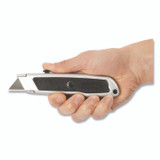 GREAT NECK SAW MFG. Sheffield 12243 Retractable Utility Knife, 1.25" Blade, 3.5" Plastic Handle, Black/Gray