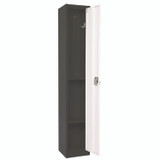 ADIROFFICE I629201BW Steel Storage Locker, 1 Compartment, 12 x 12 x 72, Black Body/White Doors