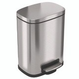 HLS COMMERCIAL HLSS01R Step Pedal Trash Can, 1.3 gal, Plastic/Stainless Steel, Silver
