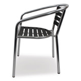 JMC FURNITURE PINACBLK Pinzon Series Chairs, Support Up to 300 lb, 18" Seat Height, Black/Silver Seat, Black/Silver Back, Silver Base