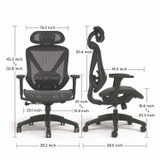 ALERA TN41BME18 Alera Taunton Ergonomic Mesh Swivel Task Chair, Supports Up to 275lb, 17.44 to 20.98 Seat Height, Black Seat/Back, Black Base