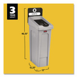 RUBBERMAID COMMERCIAL PROD. 2185053 Slim Jim Recycling Station Kit, 1-Stream Landfill, 23 gal, Plastic, Gray/Black
