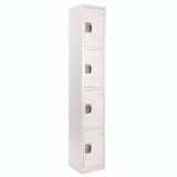 ADIROFFICE I629204WHI Steel Storage Locker, 4 Compartment, 12 x 12 x 72, White