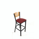 JMC FURNITURE JRBBVBURD Jones River Series Barstool, Supports Up to 300 lb, 28.5" Seat Height, Burgundy Seat, Natural Back, Black Base