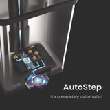 HLS COMMERCIAL HLS13SR Step Pedal-Sensor Trash Can, 13 gal, Plastic/Stainless Steel, Silver/Red