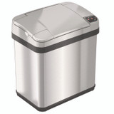 HLS COMMERCIAL HLS02SS Rectangular Sensor Trash Can, 2.5 gal, Plastic, Silver